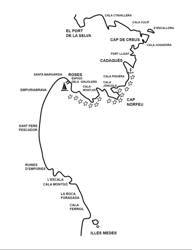 mapa cadaqués la perla